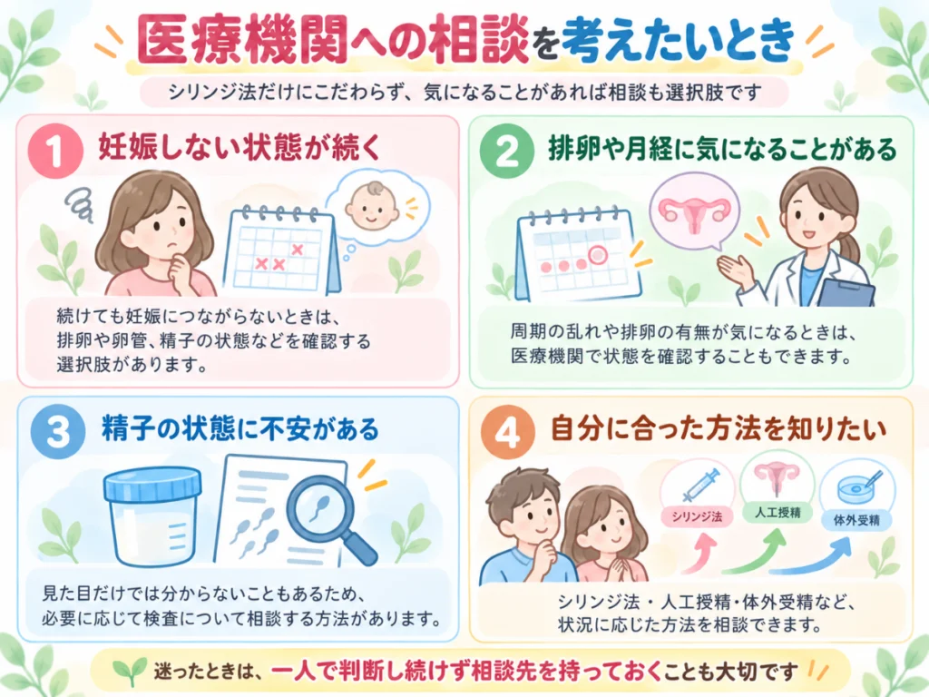 医療機関への相談を考えたいとき